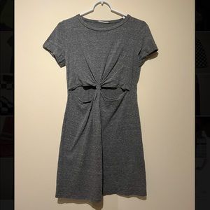 Grey tie T-Shirt dress